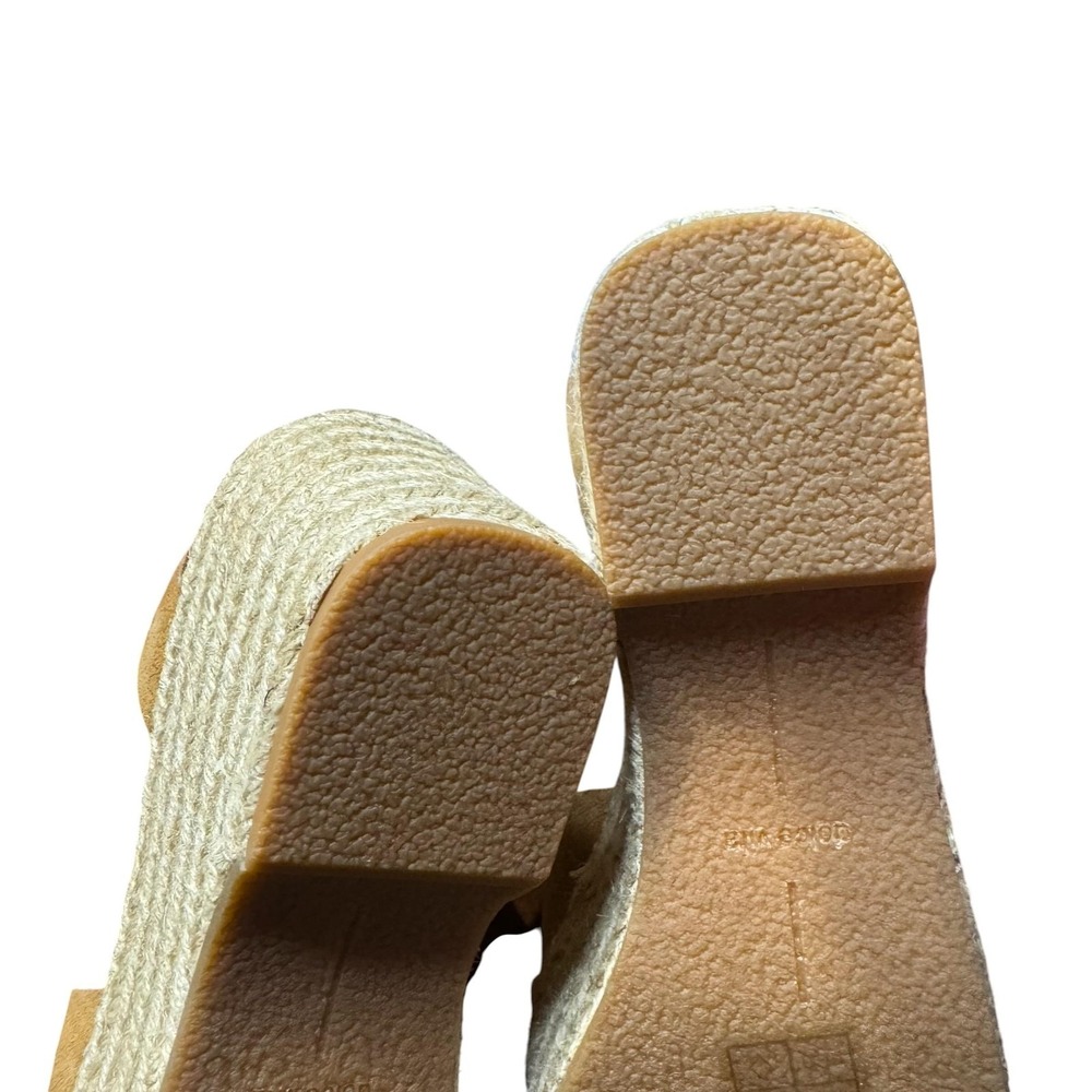 Dolce Vita Shoes Womens Size 8.5 Brown Suede Espadrille Wedge Sandals Buckle - Picture 9 of 10